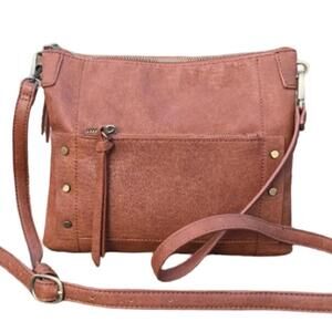 Antik Kraft Brown Faux Leather Crossbody Bag